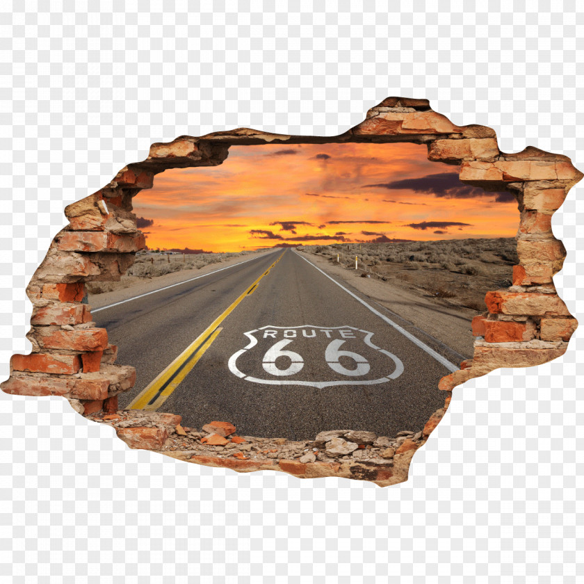 Travel Sticker U.S. Route 66 Wall Decal PNG