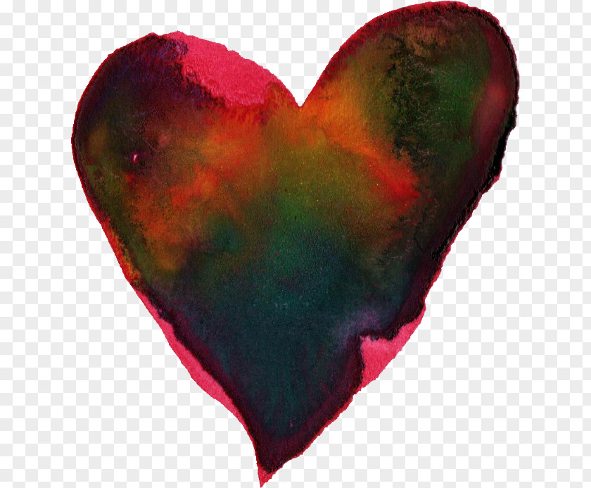 Heart Watercolor Painting Image PNG