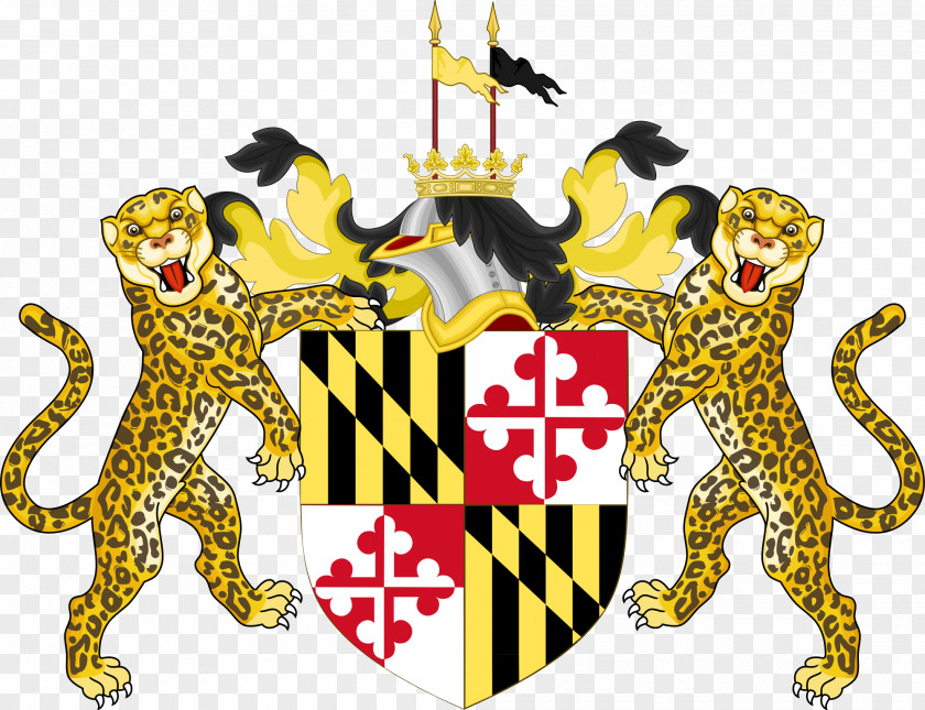 Province Of Maryland Baron Baltimore Coat Arms Flag PNG