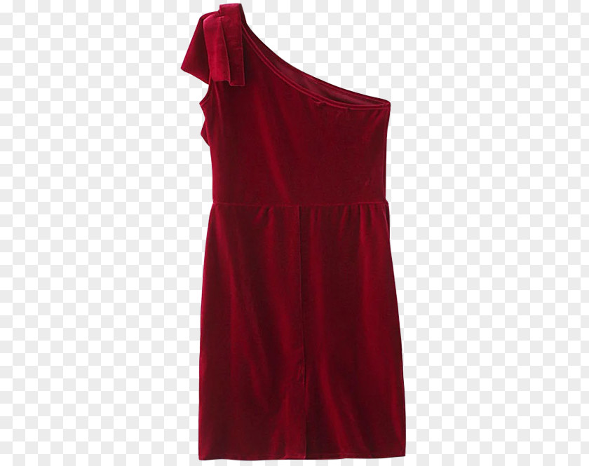 Dress Velvet Shoulder Ruffle Fashion PNG