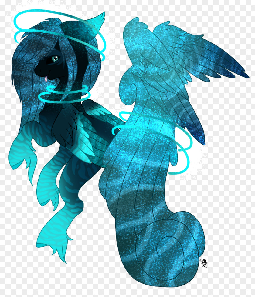Seahorse Legendary Creature Turquoise PNG