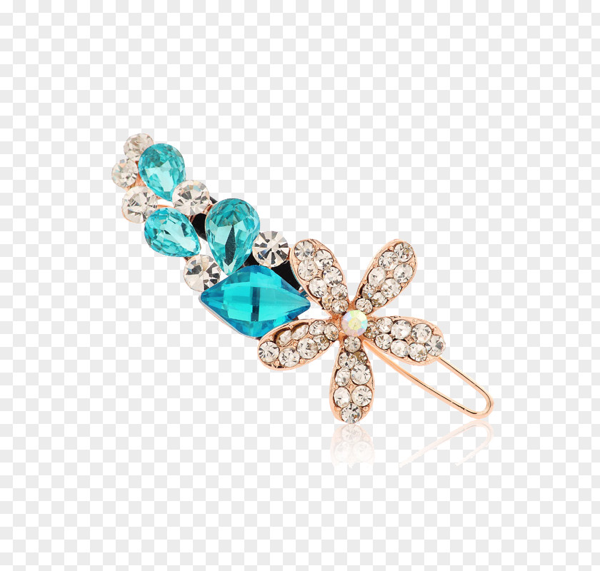 Featured Hairpin Diamond Jewelry Barrette Turquoise PNG