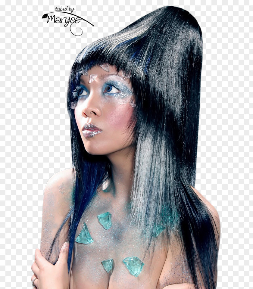 Ice Tube Black Hair Coloring Bangs Brown PNG