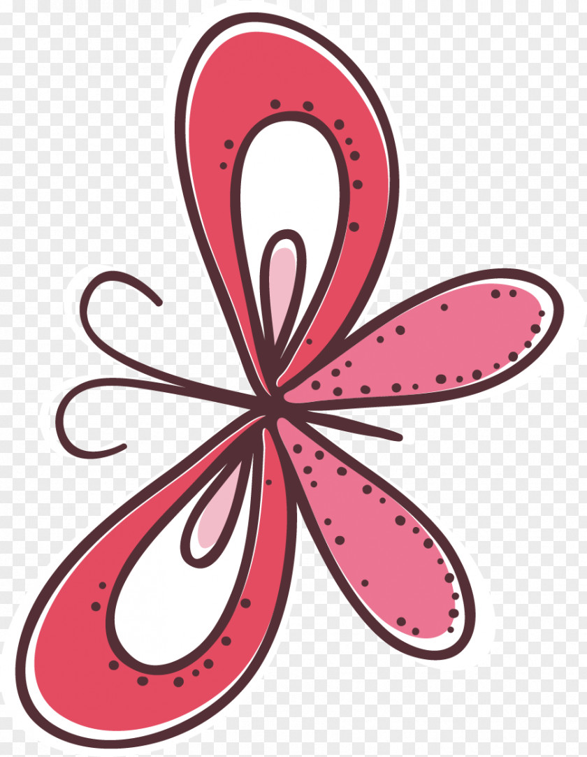 Pink Butterfly Cartoon Drawing PNG
