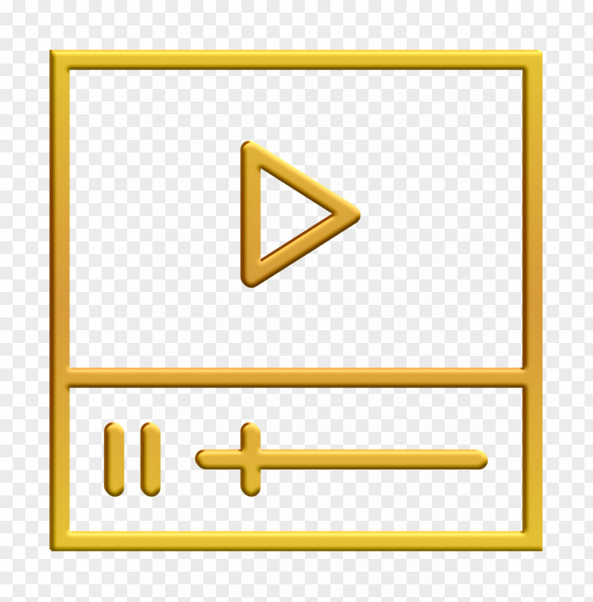 Yellow Multimedia Icon Video Player Essential Set PNG