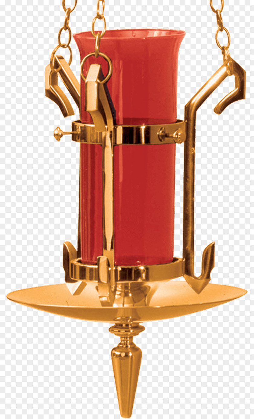 Brass Sanctuary Lamp Altar Light Fixture PNG