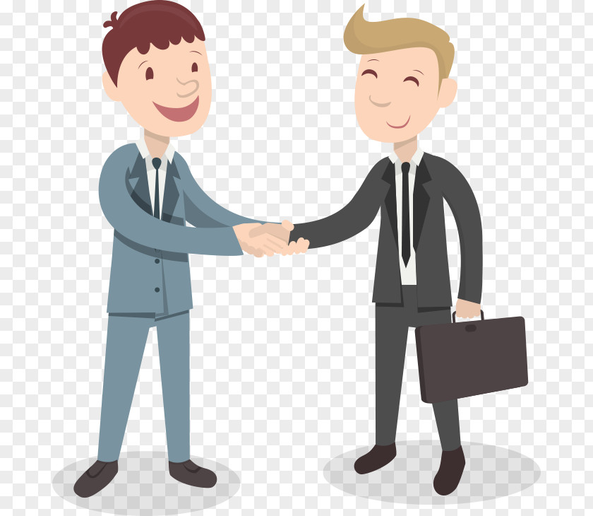 Business Handshake Cartoon PNG