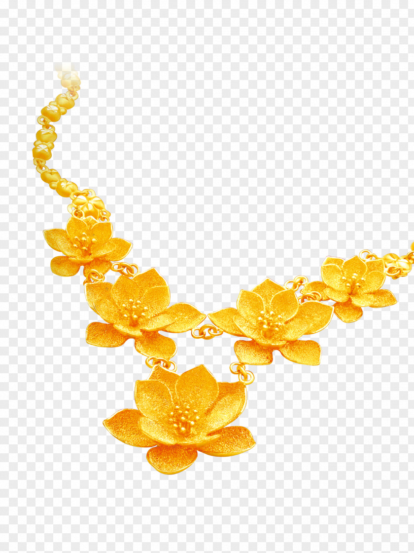Gold Necklace Vector Material Jewellery PNG