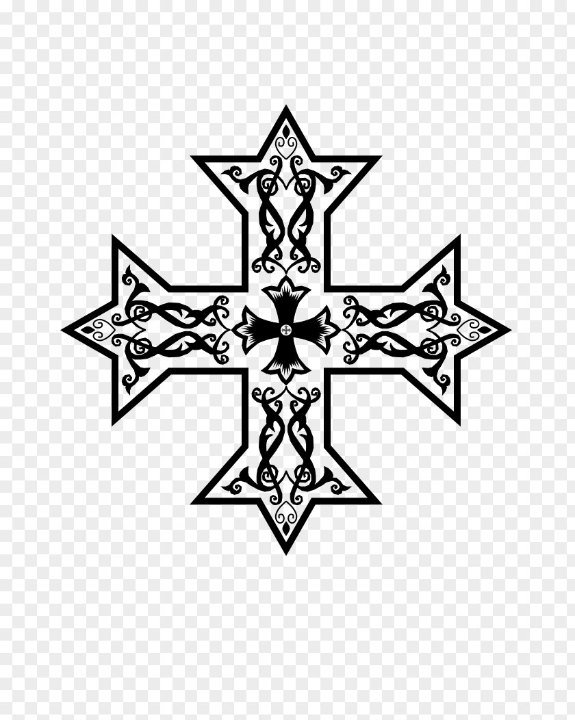 Monochrome Coptic Cross Christian Variants Copts PNG
