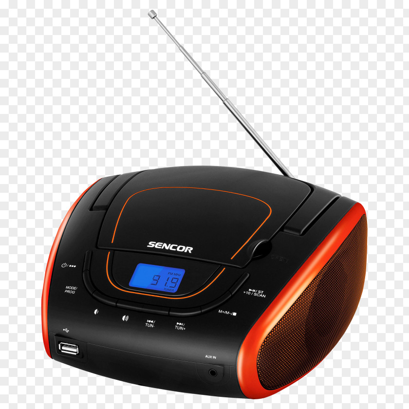 Radio CD Player Compact Disc FM Broadcasting Sencor SPT 225 PNG