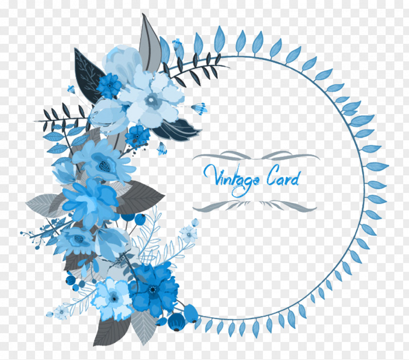Blue Garland Wedding Invitation Greeting Card Thanksgiving Flower PNG