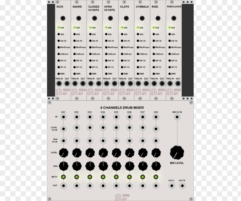 Drums Modular Synthesizer Sound Synthesizers Vcv Drum Machine PNG