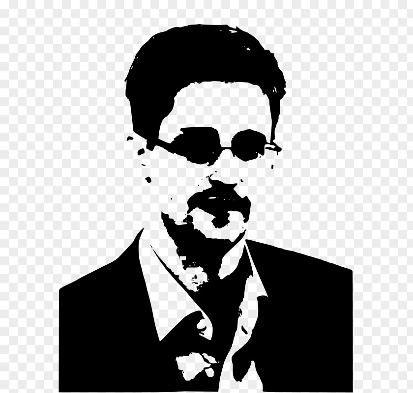 Silhouette Edward Snowden Stencil Clip Art PNG
