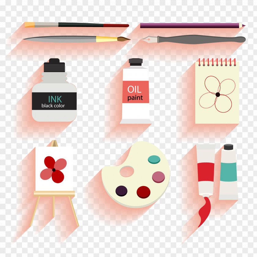 Vector Drawing Tools Material Design Watercolor Painting PNG