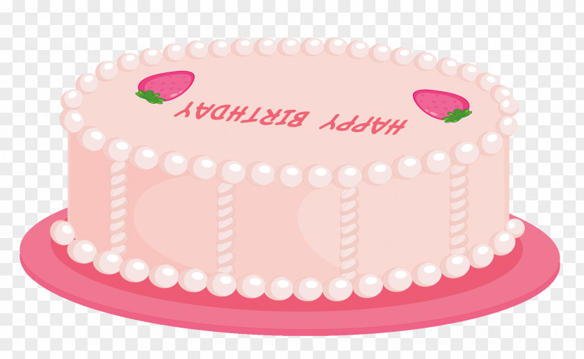 Pink Happy Birthday Cake Clipart Icing Clip Art PNG