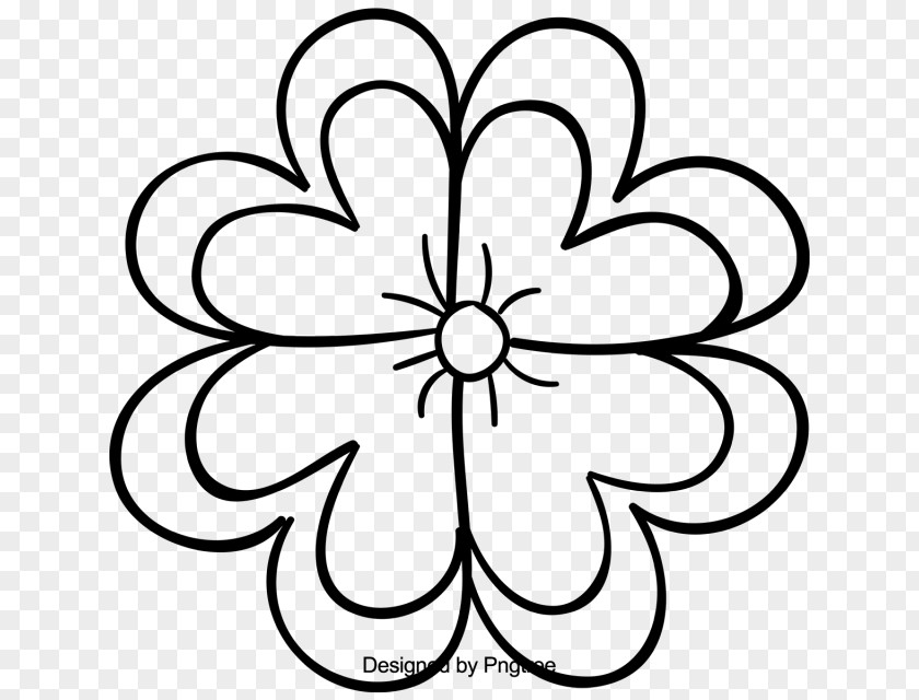Style Herbaceous Plant Flower Line Art PNG