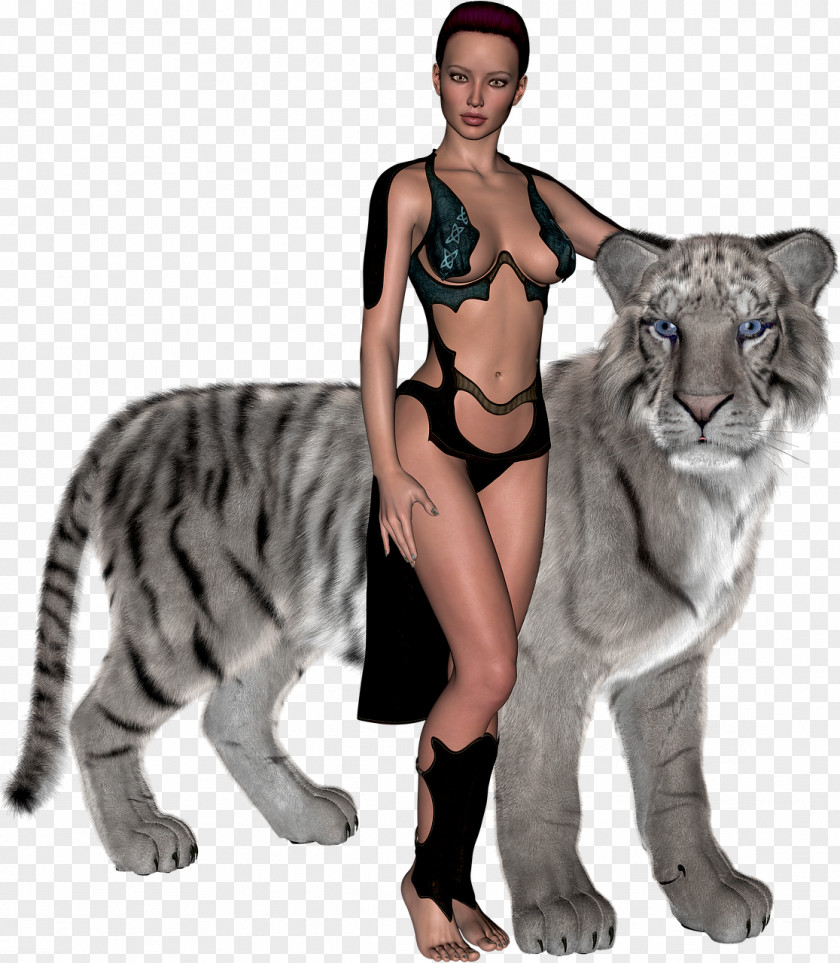 Tiger Leopard Person Woman PNG