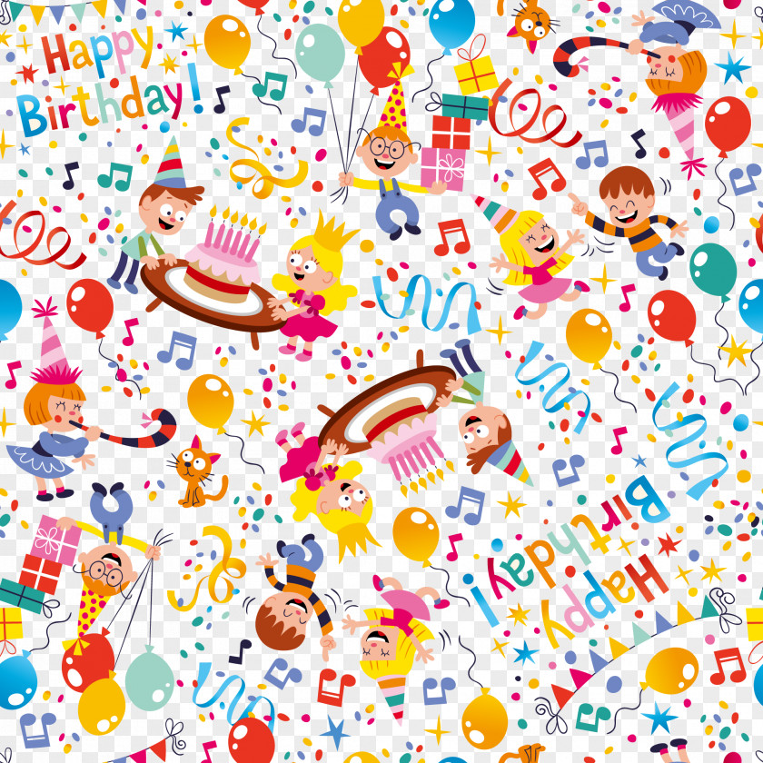 Decorative Elements Of The Collection Happy Birthday To You Pattern PNG