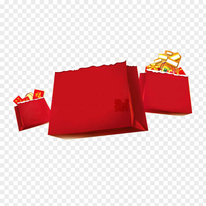 Festive Gift Box Bag Paper PNG