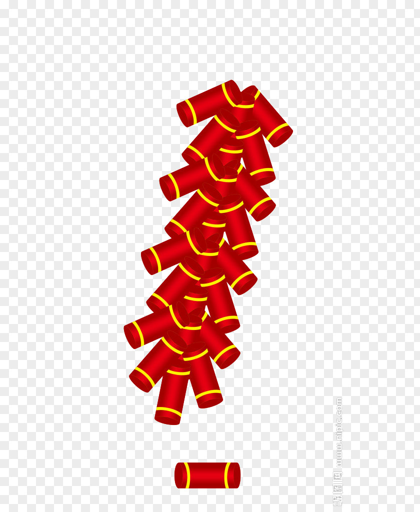 Red Festive Fireworks Material Firecracker Chinese New Year Clip Art PNG