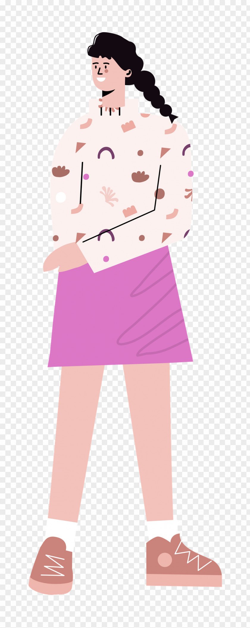 Standing Skirt Woman PNG