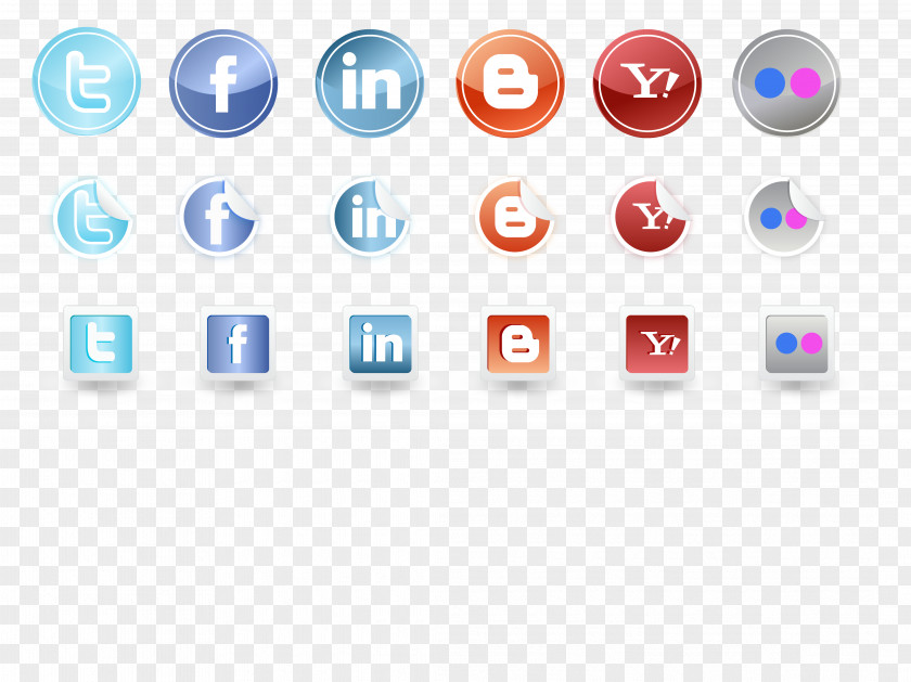 Steel Style Social Media Icon Set Design PNG