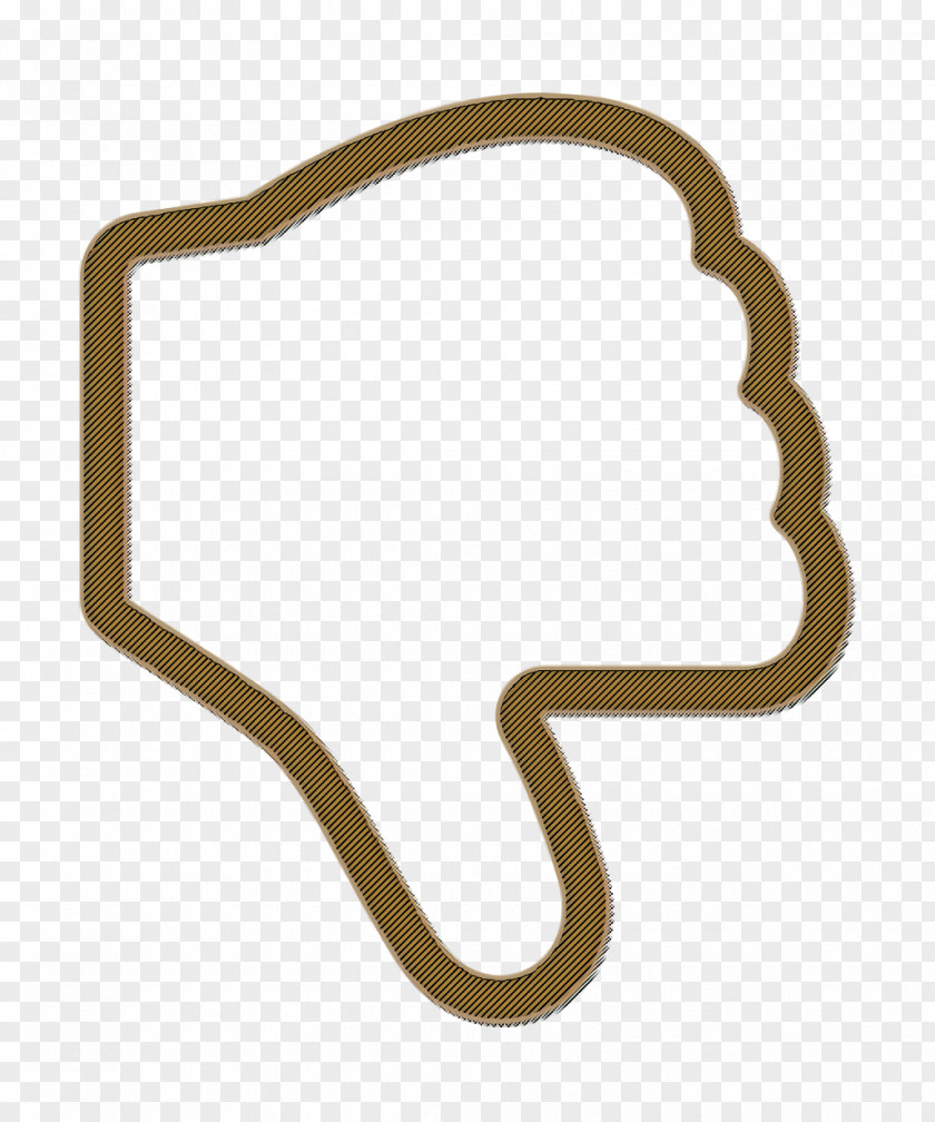 Basic Hand Gestures Lineal Icon Dislike Bad PNG