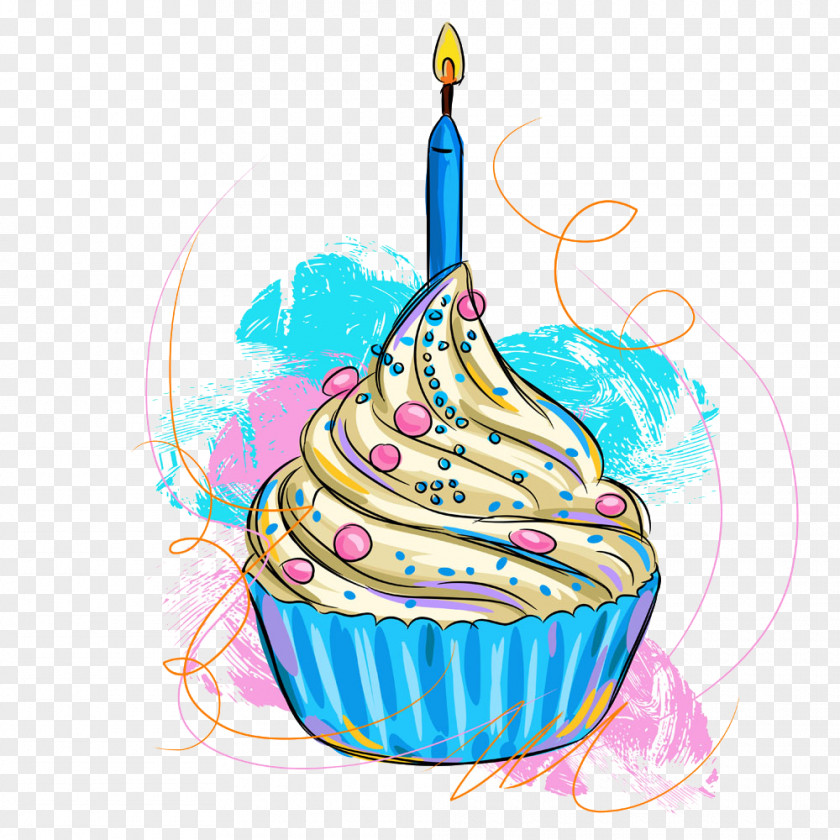Cake Birthday Cream Shortcake Painting PNG