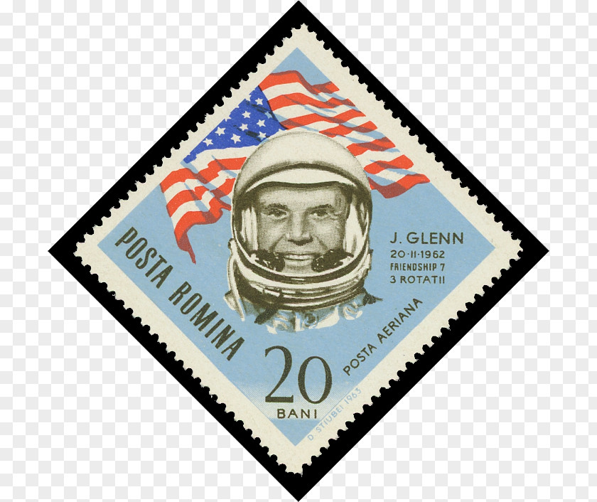 Astronaut John Glenn Postage Stamps Apollo 11 Program PNG