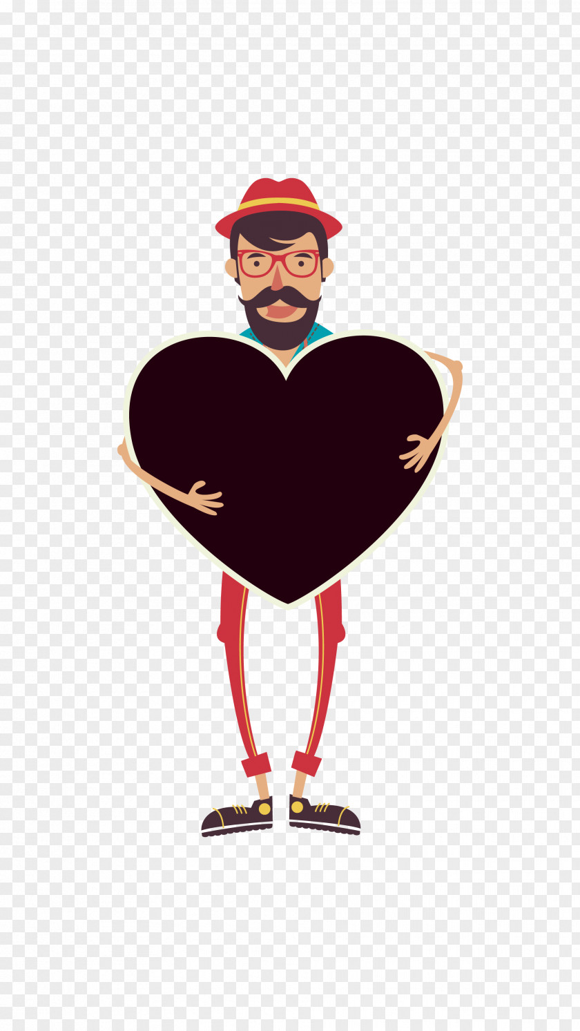 Cartoon Man Holding Heart Valentines Day Mug Ceramic Qixi Festival PNG