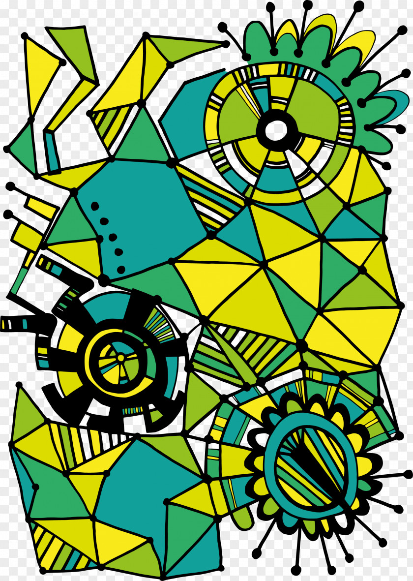 Geometric Cover Doodle Art Pattern PNG