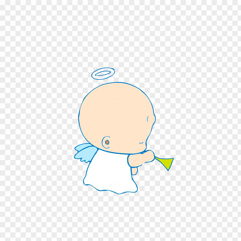 Little Angel With A Trumpet Illustration PNG