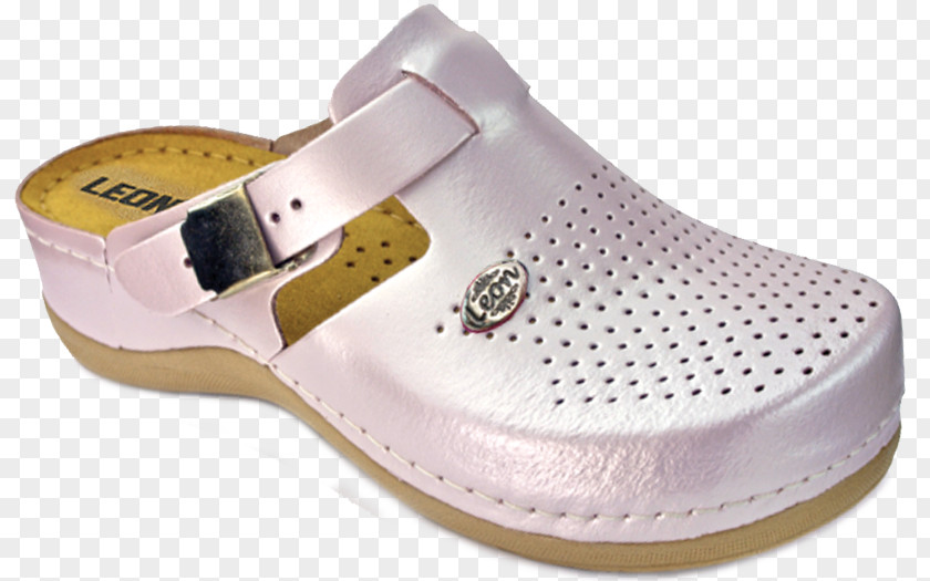 Clog Slipper Leather White Mart Shoe PNG