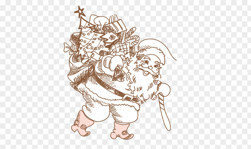 Santa Claus Christmas Card Illustration PNG