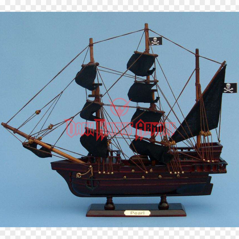 Pirate Brig Ship Model Black Pearl PNG