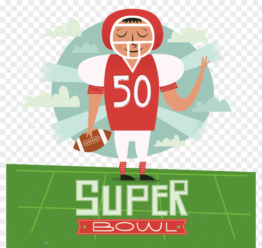 American Football Vector Material Cartoon Hand Helmet PNG