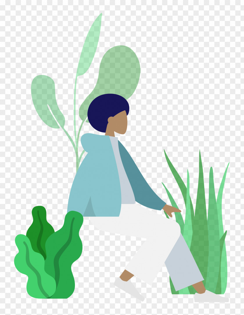 Resting Girl Plant PNG