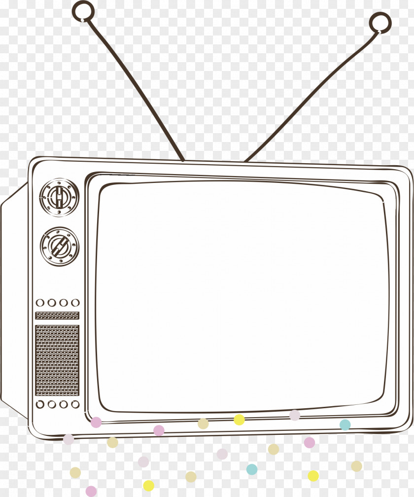 Retro TV Frame Cartoon Television Black And White PNG