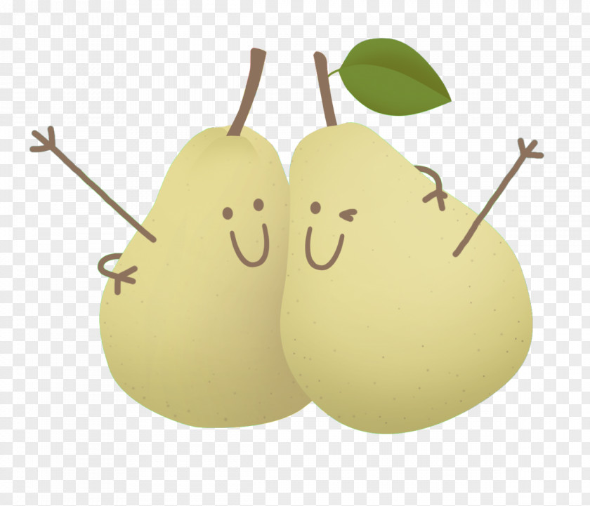 Smile Plant Pear Yellow Cartoon Asian PNG