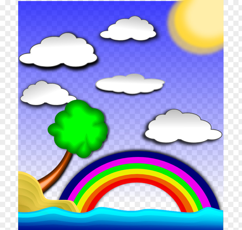 Beach Scene Pictures Rainbow Clip Art PNG