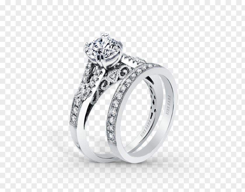 Filigree Band Wedding Ring Engagement Diamond PNG