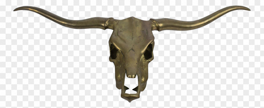 Longhorn Steer Skull Cattle Bronze Bougeoir Sculpture France PNG