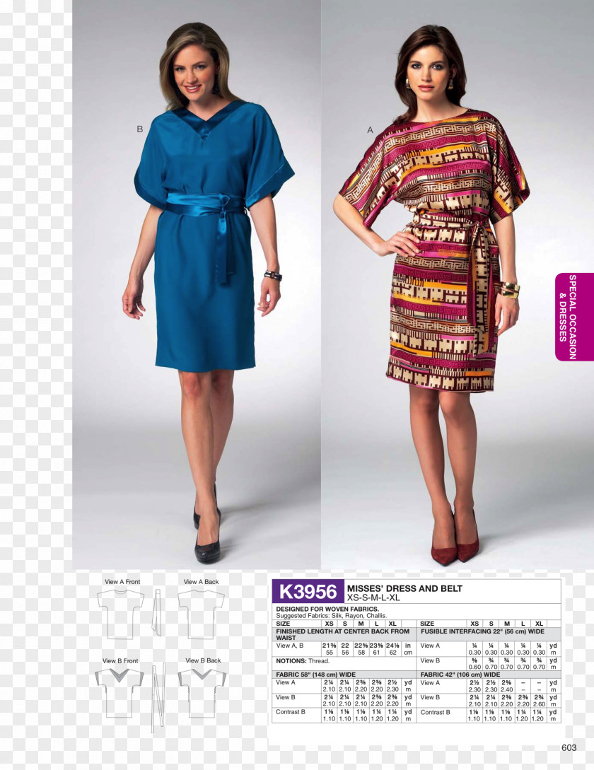 Sewing Supplies Ruffle Dress Fashion Pattern PNG