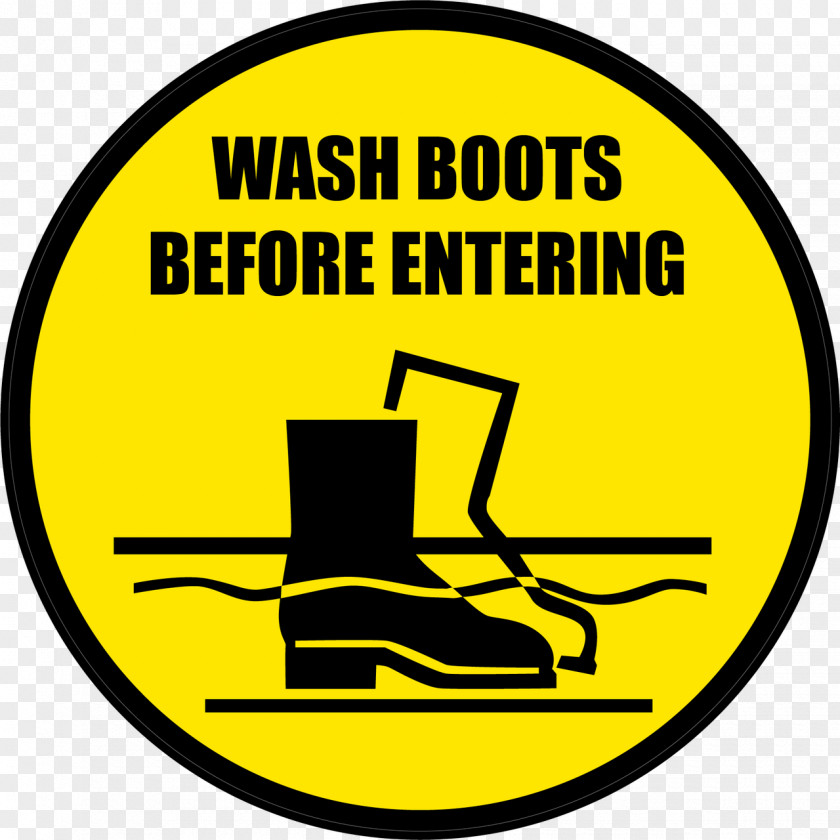 Wash Boots Before Entering Floor Sign Version 1 Brand Clip Art Logo PNG