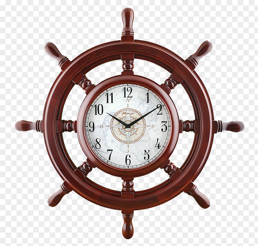 Electronic Bell Alarm Clocks Rudder Type Ships Wheel Clock PNG