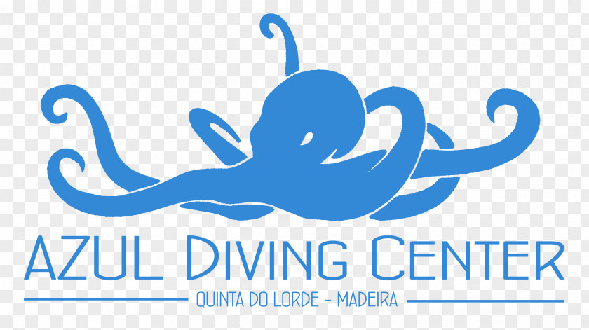 Logo Underwater Diving Dive Center Scuba Azul Madeira PNG
