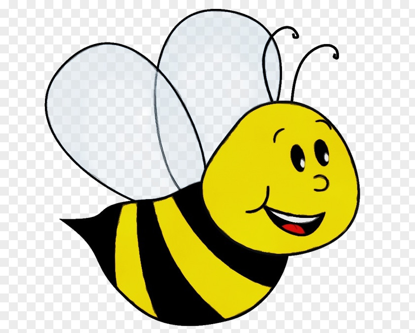 Membranewinged Insect Pollinator Yellow Facial Expression Cartoon Smile PNG