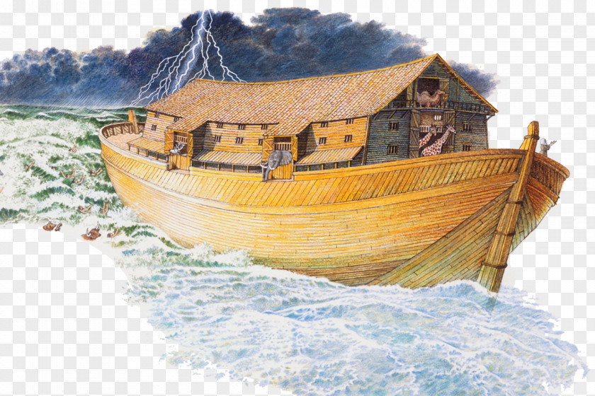 Sea Storm Illustration Bible Noahs Ark Drawing PNG