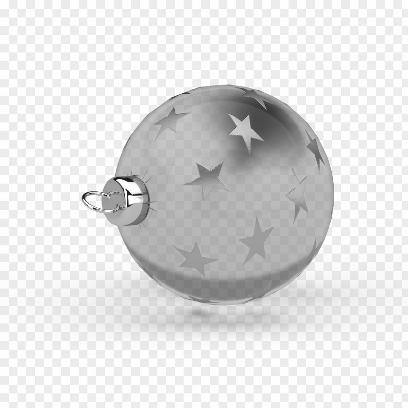 Silver Pentagram Decorative Material Ball PNG