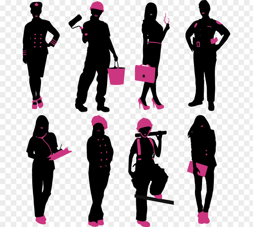 Suit Characters Vector Silhouette PNG
